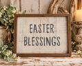 Rustic Easter Blessings Framed Sign