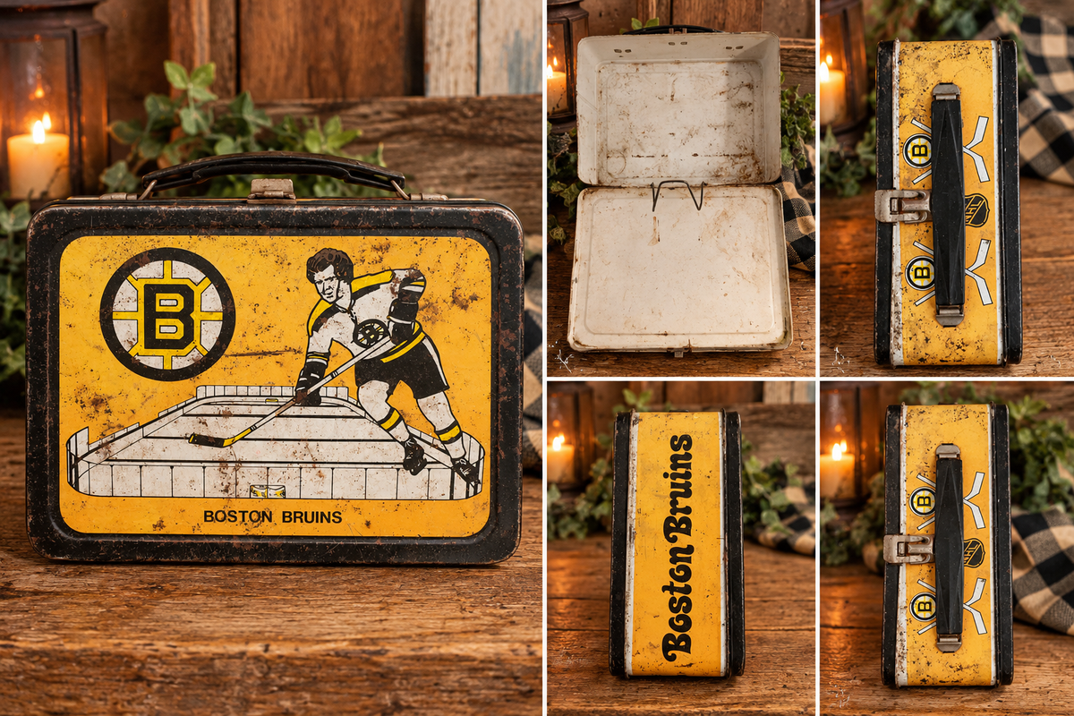 Vintage Boston Bruins Metal Lunch Box