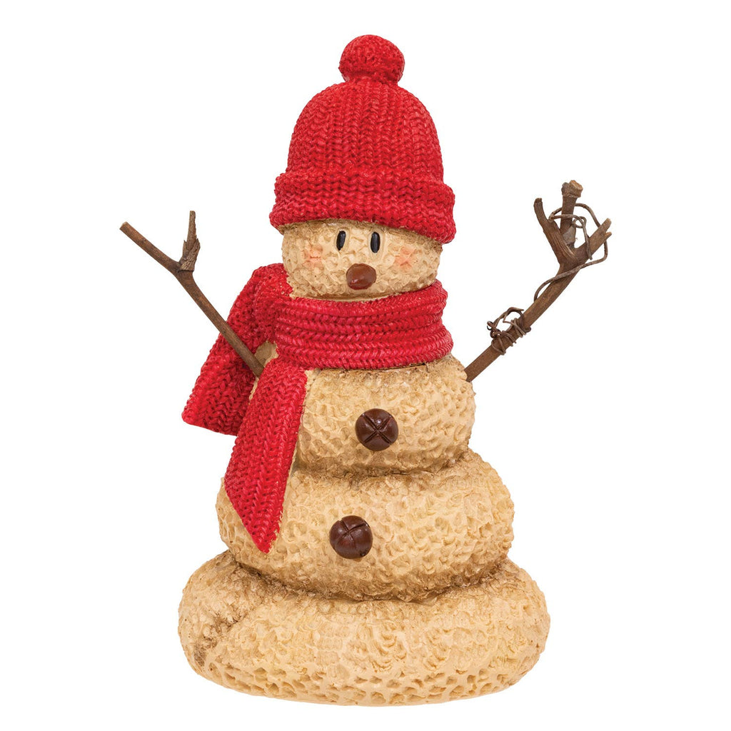Resin Red Hat & Scarf Melting Snowman - 7"H