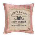 Comfy & Cozy All Day Red Ticking Stripe Pillow - 10" sq