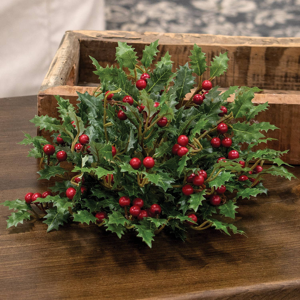 Merry Little Holly & Berries Half Sphere, 10"