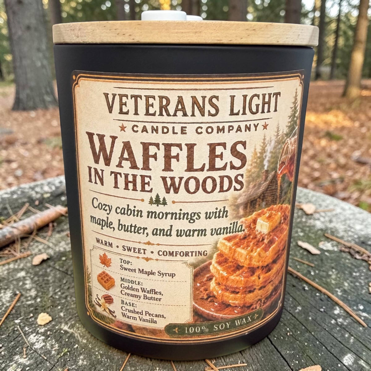 Waffles in the Woods Candle | Cozy Maple & Butter Aroma
