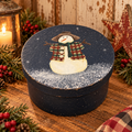 Hand Painted Folk Art Snowman Box