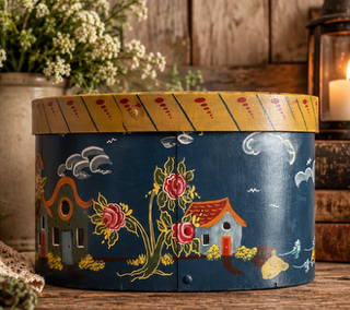 Vintage Hand-Painted Oval Box-One of a Kind